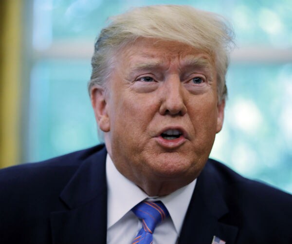 donald trump is shown doing interview in washington