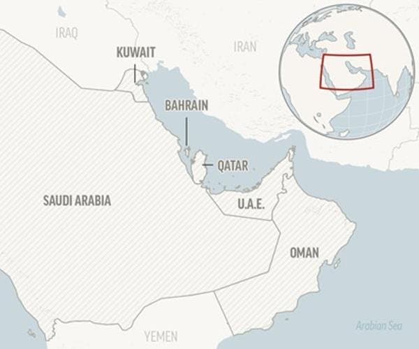 a map of the middle east where the ships collided