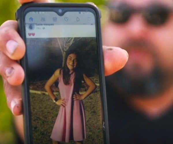 image of Jackie Cazares shown on a cellphone