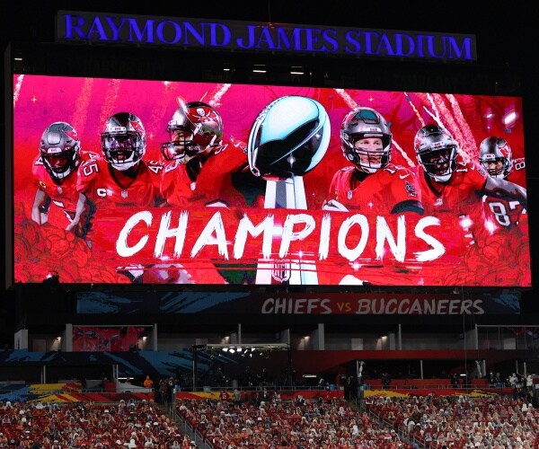 scoreboard after the super bowl