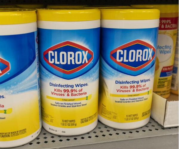 clorox cleaning wipes are shown