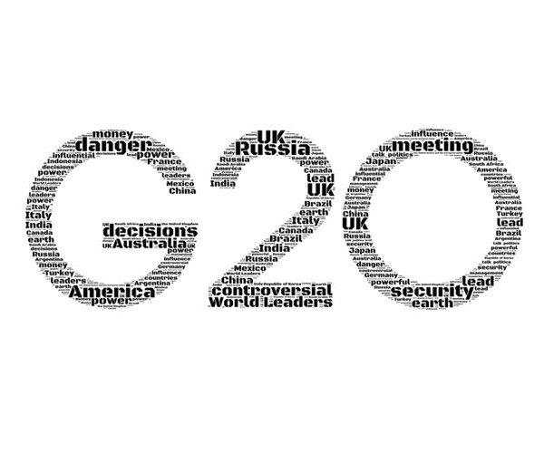 g20 words and descriptions metaphor in black and white.
