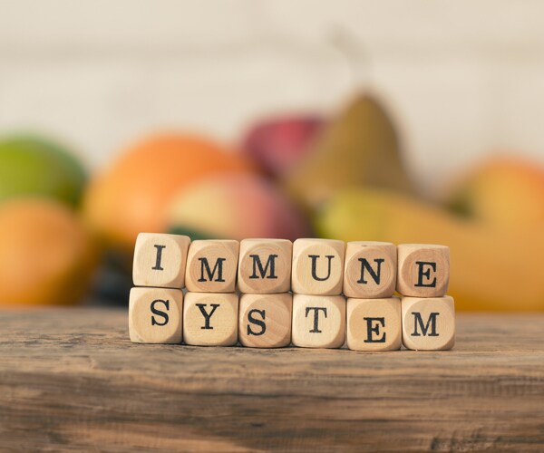 immune system spelled out in wooden blocks