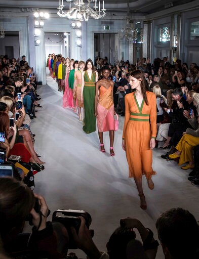 Vivid Cobalt, Elaborate Ruffles Seen at London Fashion Week