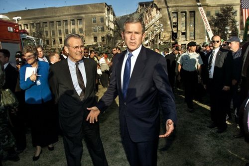 President Bush, Defense Secretary Rumsfeld Thanks Responders 