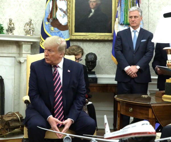 us president donald trump with national security adviser robert obrien