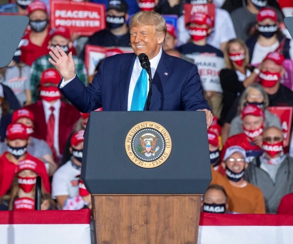 donald trump at a campaign rally