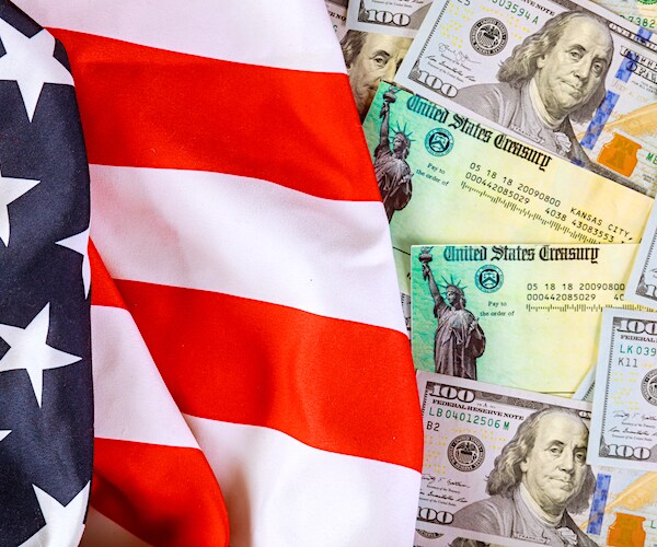 the american flag with treasury bonds and american dollars