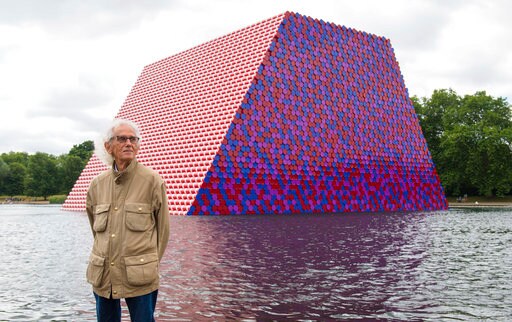 Roll out the Barrels: Christo Artwork Floats on London Lake