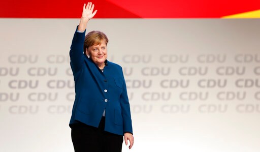 The Latest: Merkel Ally Elected Leader of Chancellor's Party
