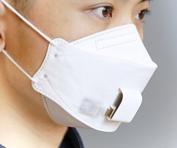 close up of EBCare Smart Mask on person
