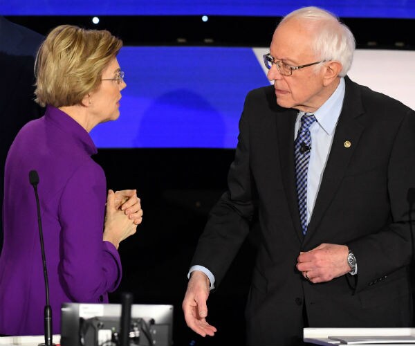 sens elizabeth warren and bernie sanaders democratic contenders for the us presidency this year  