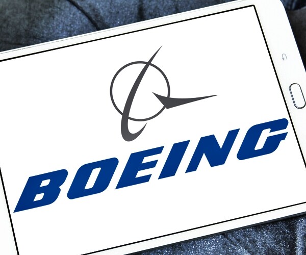 boeing corporate logo symbol emblem on a computer screen