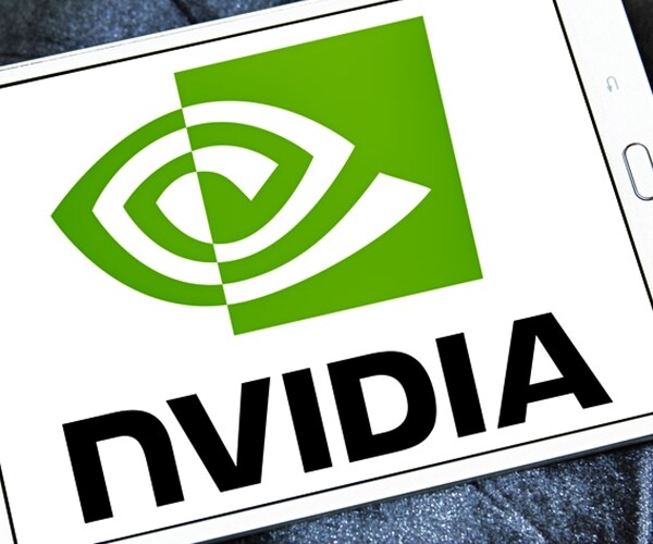 logo of technology company nvidia on samsung tablet
