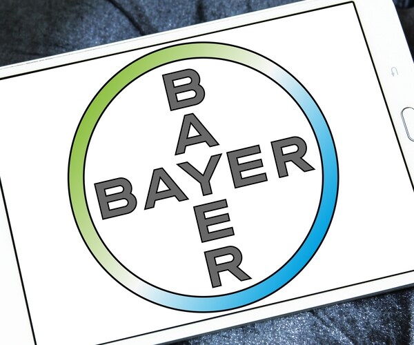 logo of pharmaceutical company bayer on samsung tablet 

