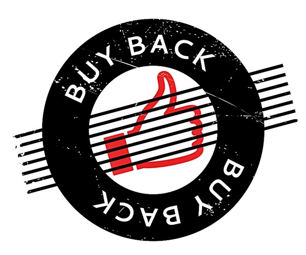 buy back rubber stamp. grunge design with dust scratches.