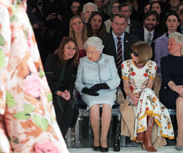 Queen Elizabeth at London Fashion Week in Front Row