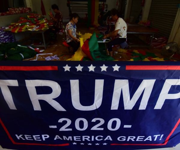 Ferry Flying Trump Flag Due for Change of Course