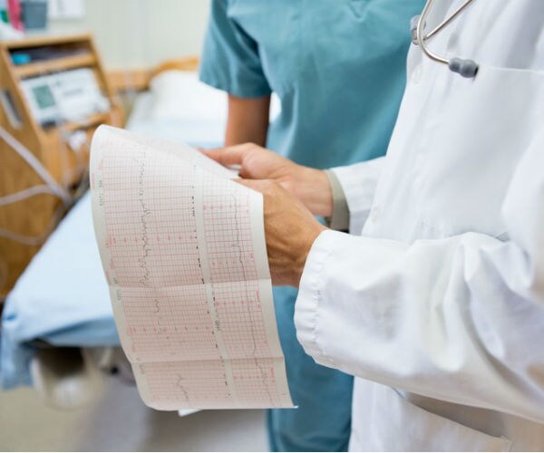 fetal heartbeat report in a hospital setting  