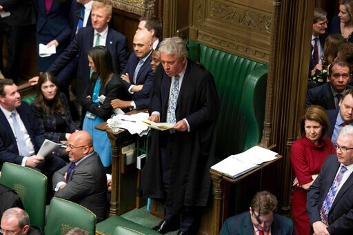 The Latest: UK Speaker: Govt Can't Present Same Brexit Deal