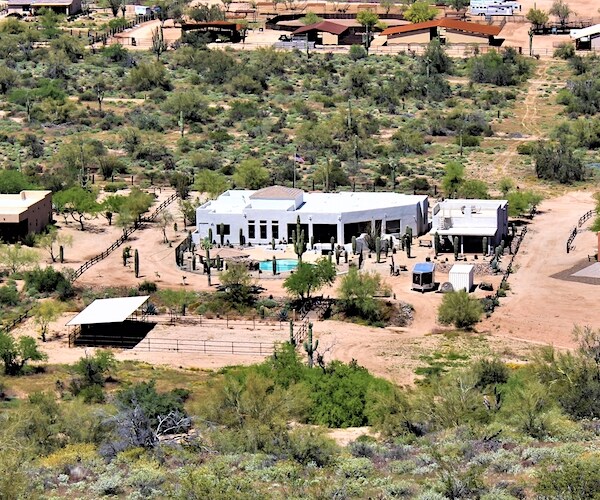 Landscape view of the desert with cactus located in Rio Verde, Maricopa County, Arizona
