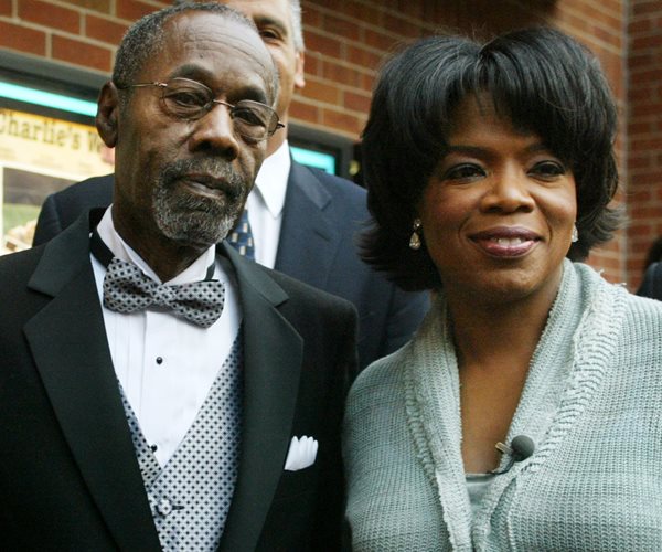 Vernon Winfrey, left, and daughter Oprah Winfrey