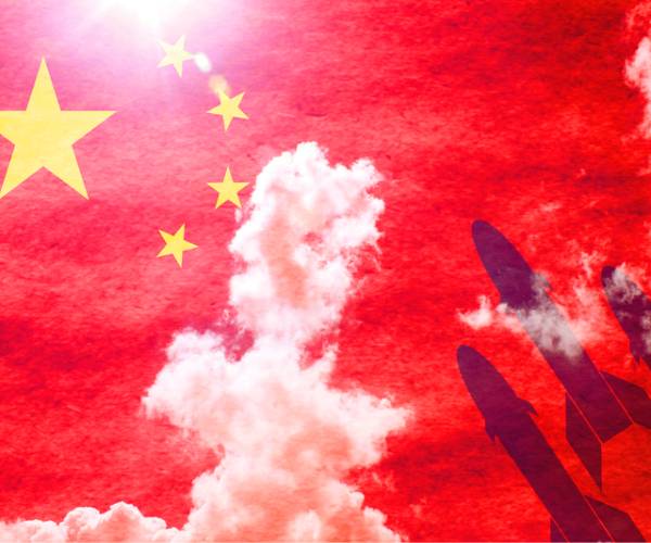 image of missiles over chinese flag