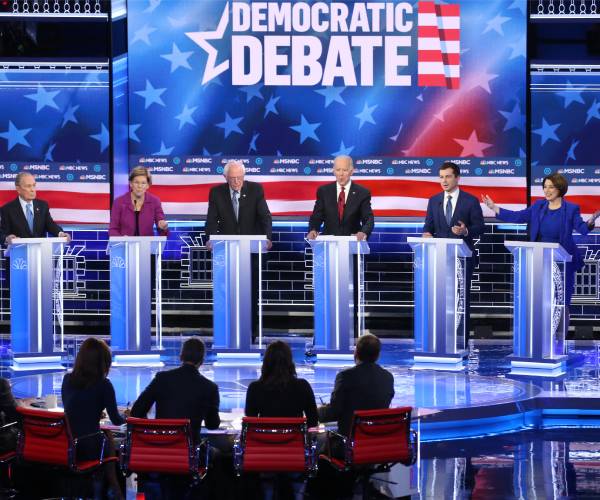 the candidates lined up debating