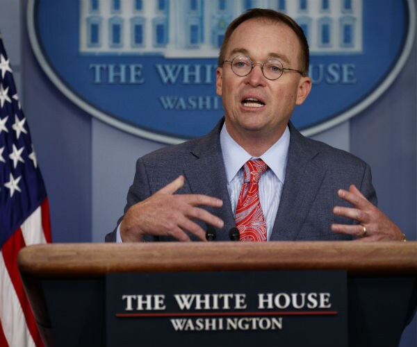 acting white house chief of staff mick mulvaney is shown doing a press conference