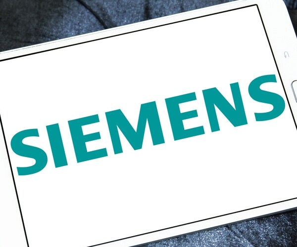 logo of german electronics company siemens on samsung tablet 