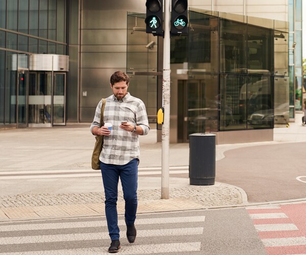Texting while crossing the street