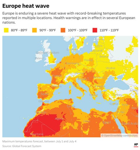 Wildfire Kills 2 People in Spain amid European Heat Wave