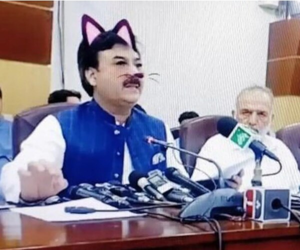 Politician's Press Conference Streamed With Cat Filter On