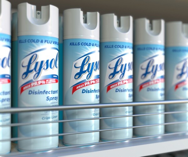 lysol disinfectant spray on store shelves