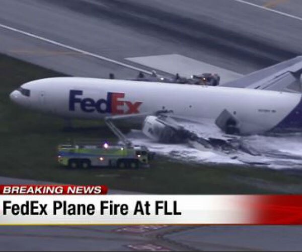 FedEx Plane Catches Fire at Airport in Fort Lauderdale