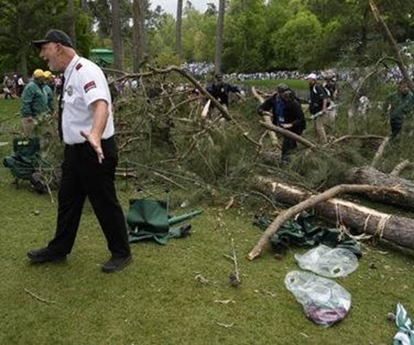 Storms Bring Down Trees, Bring Play to Halt at the Masters