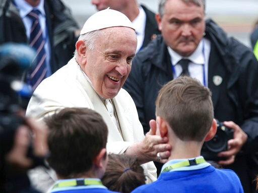 The Latest: Pope Denounces Ireland's Forced Adoptions
