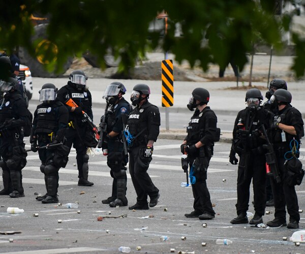 police officers outside the colorado state capitol in denver