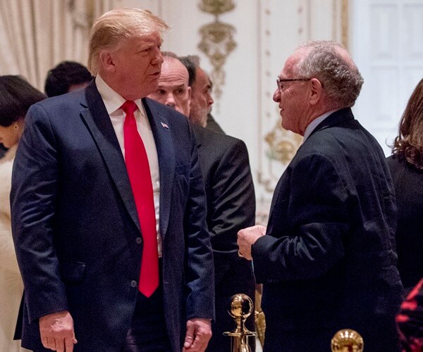 alan dershowitz speaks to president donald trump privately at mar-a-lago