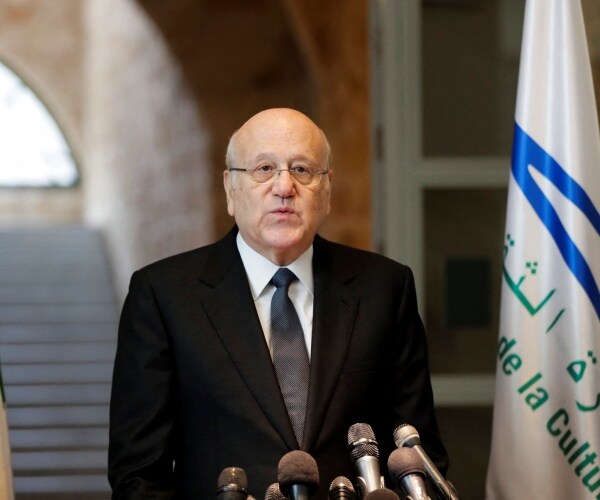 najib mikati speaks to the media