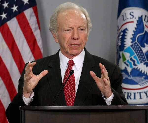 joe lieberman gestures while speaking