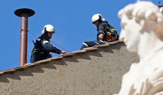 Sistine Chimney Installed as Conclave Nears