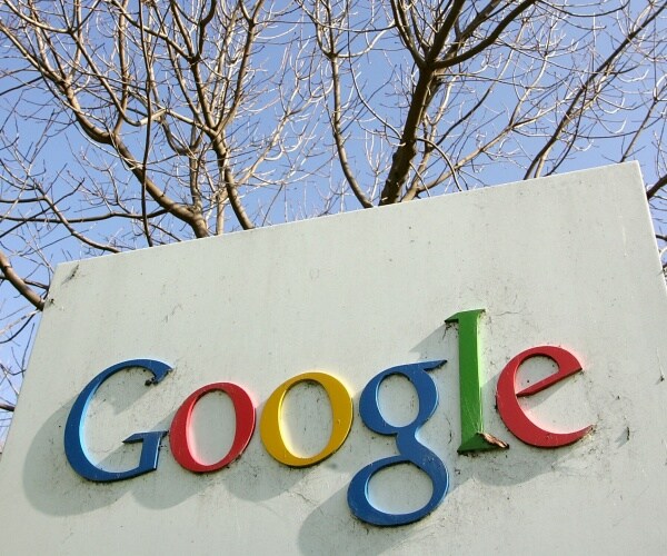 A sign outside of the Google headquarters