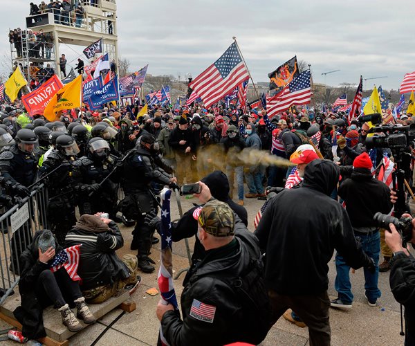 people clash outside the capitol 