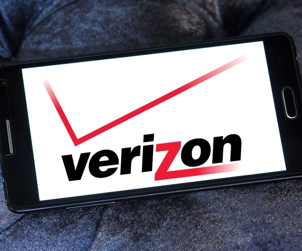 verizon corporate logo symbol on ipad tablet screen