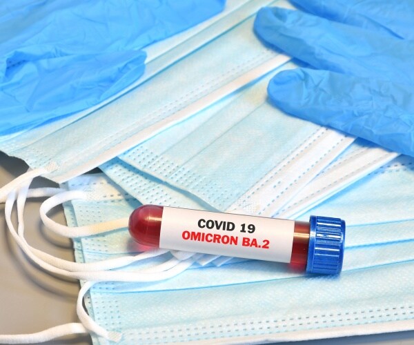 blood test positive for omicron ba.2, gloves, masks