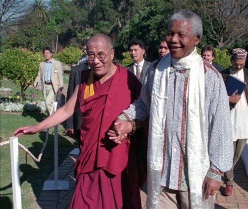The Dalai Lama Meets With Mandela in Cape Town