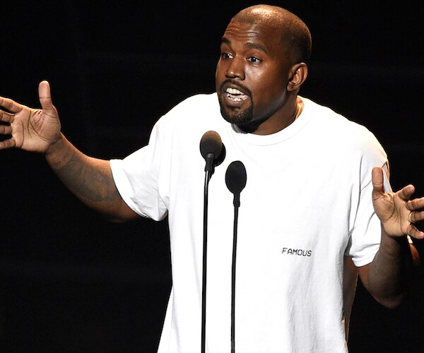 kanye west speaks during a stand up routine