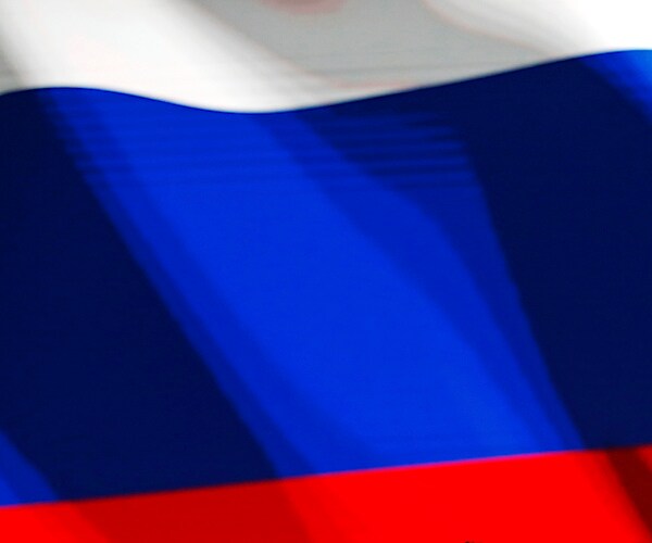 the white, blue and red of the russia flag is painted in part