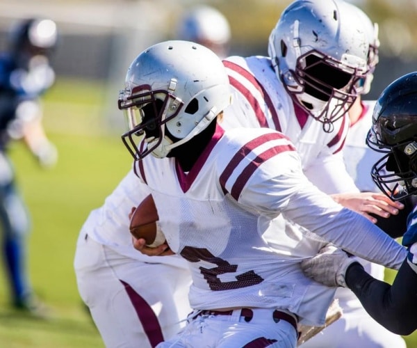 football players during game